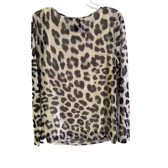 White House Black Market Shirt Sz. Large Leopard Long Sleeve Knit Blouse Top - Picture 6 of 10